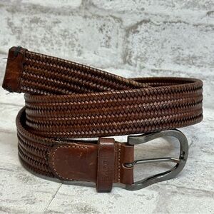 Joop men’s leather belt woven brown stretch‎